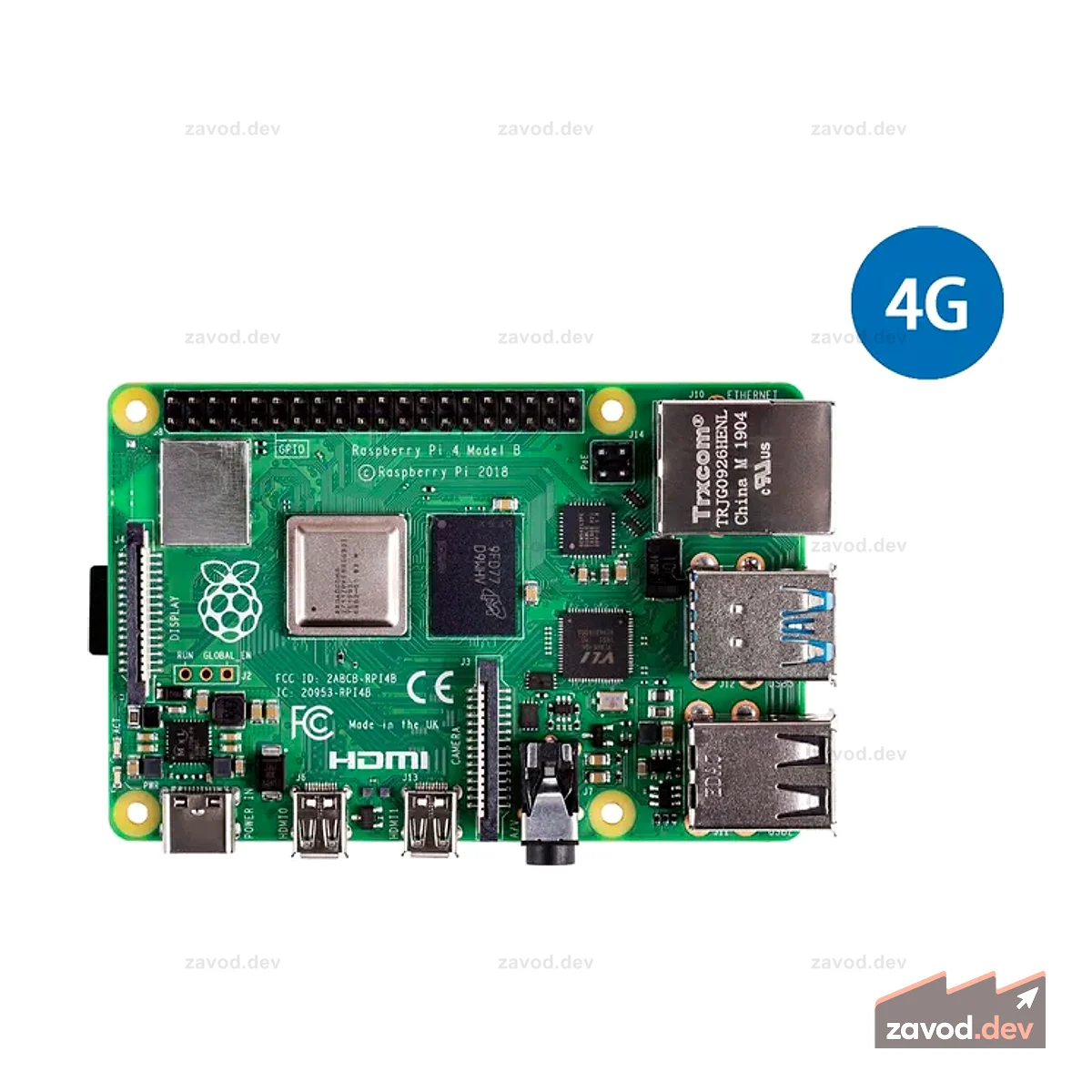 Компьютер Raspberry Pi 4, модель B, 4 ГБ