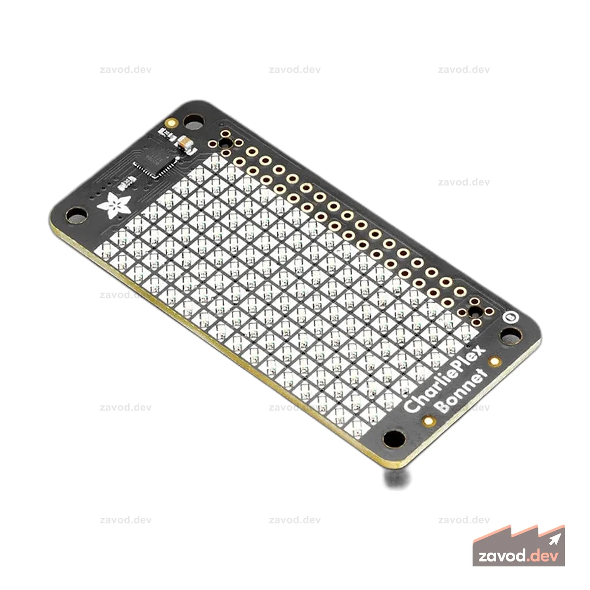 Светодиодный матричный капот Adafruit CharliePlex - 8x16 красных светодиодов