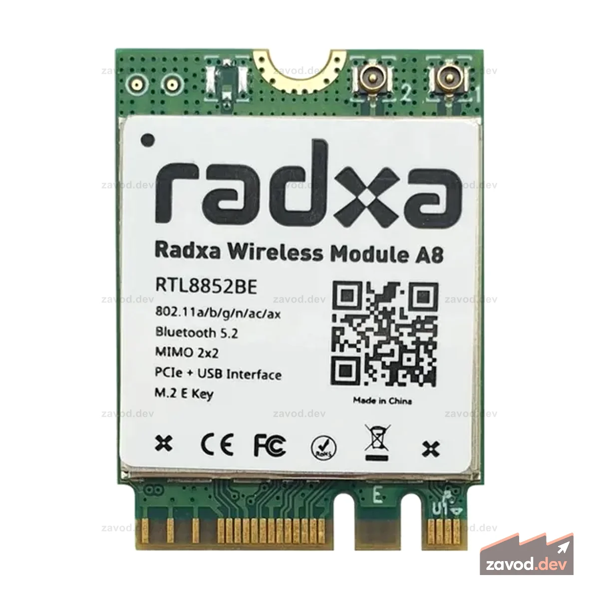 Беспроводной модуль M.2 A8 для ROCK 3A, ROCK 5B, WiFi 6, BT5.2