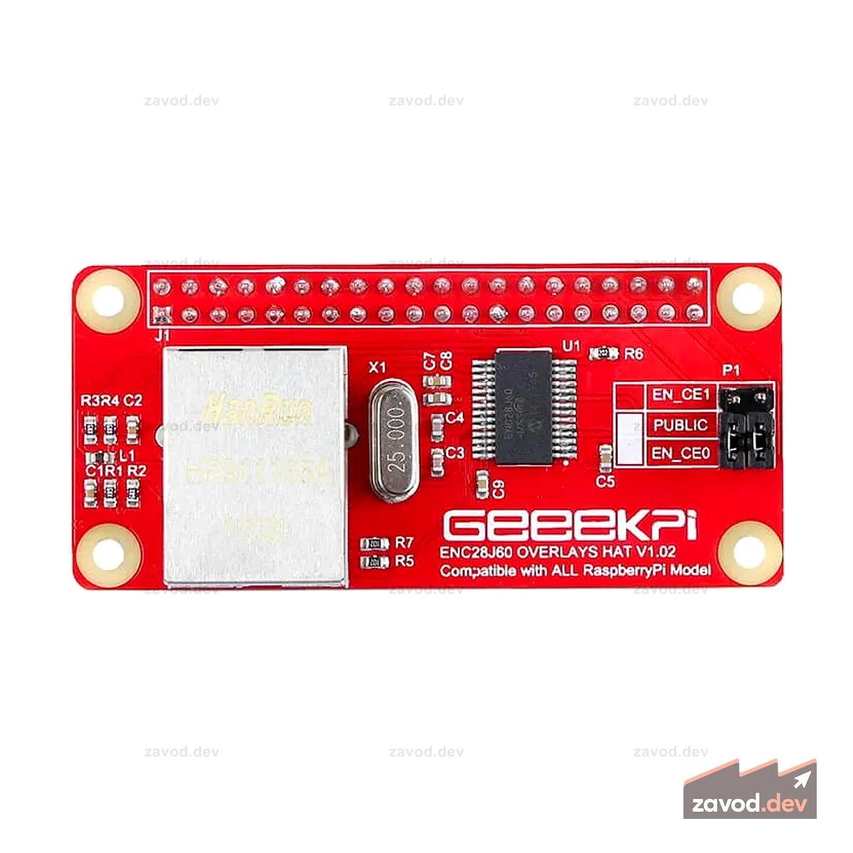 Модуль сетевого адаптера Raspberry Pi Zero ENC28J60