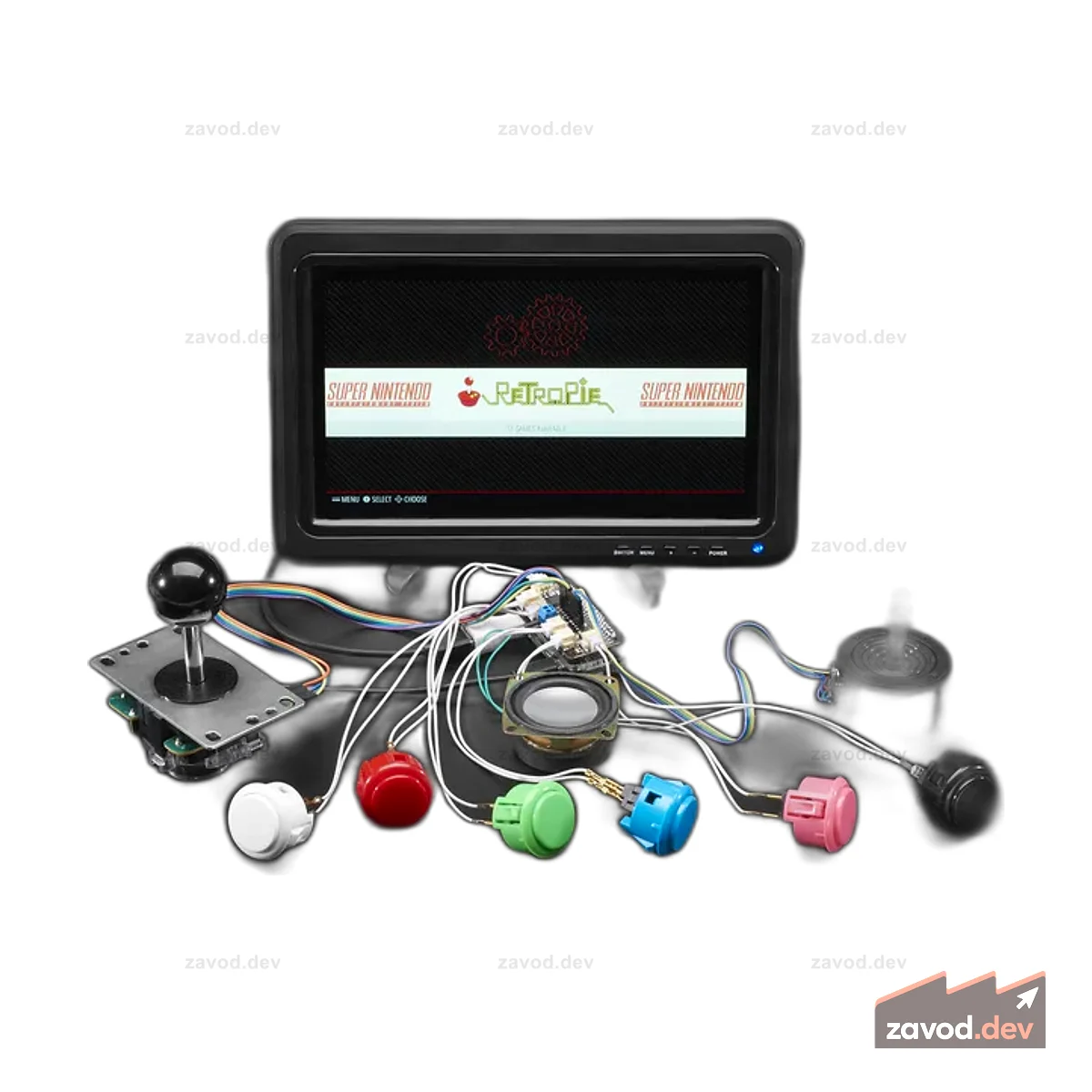 Крышка Adafruit Arcade для Raspberry Pi с разъемами JST